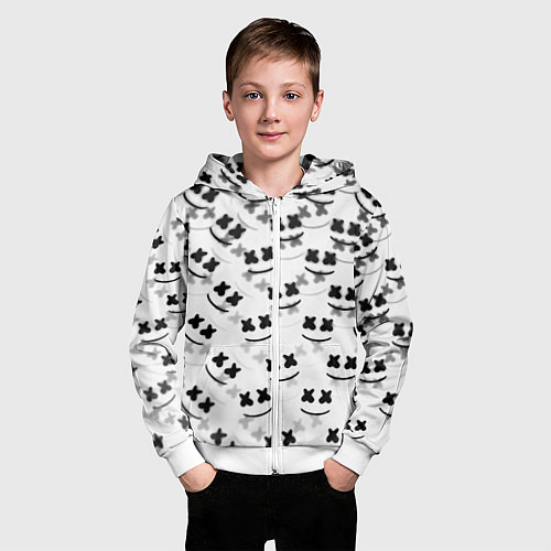 Детская толстовка на молнии Marshmello dj pattern / 3D-Белый – фото 3