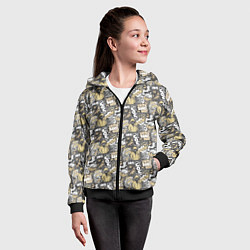 Толстовка на молнии детская Комикс инкогнито паттерн поп-арт, цвет: 3D-черный — фото 2