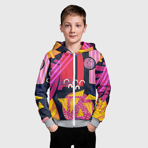 Детская толстовка на молнии Ширли мырли / 3D-Меланж – фото 3