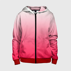 Толстовка на молнии детская Розовый градиент, цвет: 3D-красный