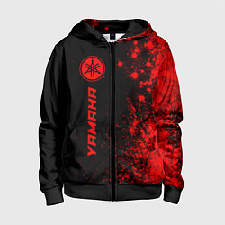 Толстовка на молнии детская Yamaha - red gradient по-вертикали, цвет: 3D-черный