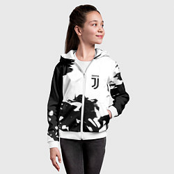 Толстовка на молнии детская Juventus smoke black fire, цвет: 3D-белый — фото 2