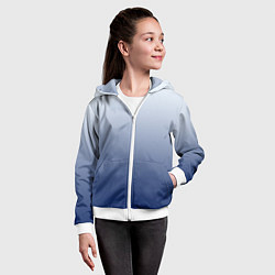 Толстовка на молнии детская Бело синий градиент, цвет: 3D-белый — фото 2