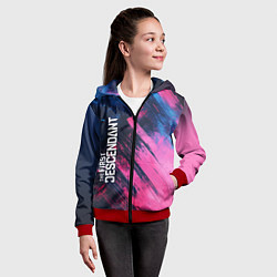 Толстовка на молнии детская The First Descendant - Texture, цвет: 3D-красный — фото 2