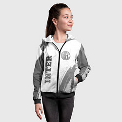 Толстовка на молнии детская Inter - white gradient вертикально, цвет: 3D-черный — фото 2