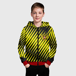 Толстовка на молнии детская Герб РФ абстракция, цвет: 3D-красный — фото 2