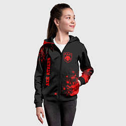 Толстовка на молнии детская AEK Athens - red gradient вертикально, цвет: 3D-черный — фото 2