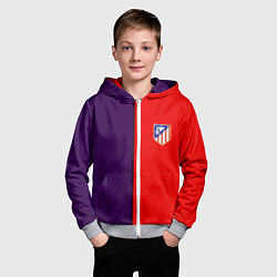 Толстовка на молнии детская Атлетико полосы, цвет: 3D-меланж — фото 2