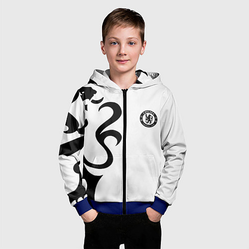 Детская толстовка на молнии Chelsea sport fc / 3D-Синий – фото 3