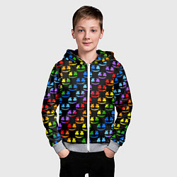 Толстовка на молнии детская Marshmello dj colors, цвет: 3D-меланж — фото 2