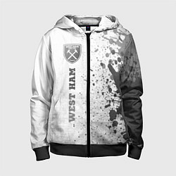 Толстовка на молнии детская West Ham - white gradient по-вертикали, цвет: 3D-черный