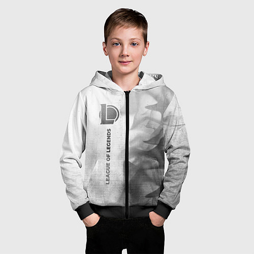 Детская толстовка на молнии League of Legends - white gradient по-вертикали / 3D-Черный – фото 3