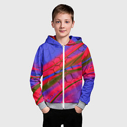 Толстовка на молнии детская Неоновая броня соты, цвет: 3D-меланж — фото 2