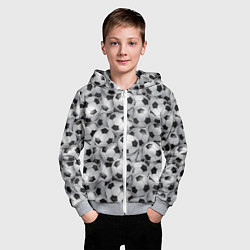 Толстовка на молнии детская Футбольные мячи паттерн, цвет: 3D-меланж — фото 2