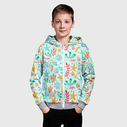 Толстовка на молнии детская Абстракция коралловый фон, цвет: 3D-меланж — фото 2