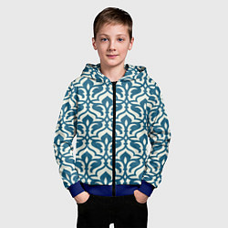 Толстовка на молнии детская Геометрический узор синий, цвет: 3D-синий — фото 2