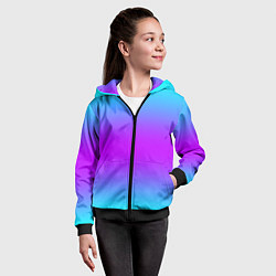 Толстовка на молнии детская Градиент текстура неоновая, цвет: 3D-черный — фото 2