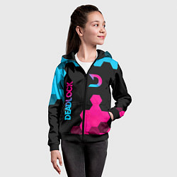 Толстовка на молнии детская Deadlock - neon gradient вертикально, цвет: 3D-черный — фото 2