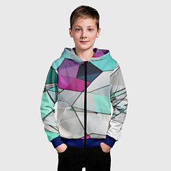 Толстовка на молнии детская Яркая геометрическая абстракция, цвет: 3D-синий — фото 2