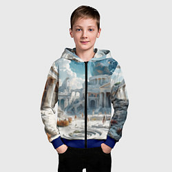 Толстовка на молнии детская Фантастическая античность, цвет: 3D-синий — фото 2