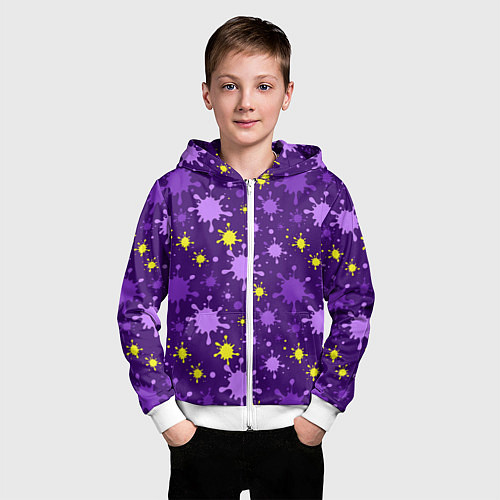 Детская толстовка на молнии Мелкие кляксы / 3D-Белый – фото 3