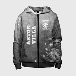 Толстовка на молнии детская Aston Villa - grey gradient вертикально, цвет: 3D-черный
