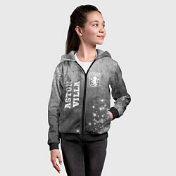 Толстовка на молнии детская Aston Villa - grey gradient вертикально, цвет: 3D-черный — фото 2