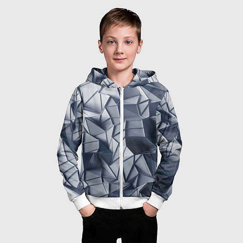 Детская толстовка на молнии Геометрические грани / 3D-Белый – фото 3