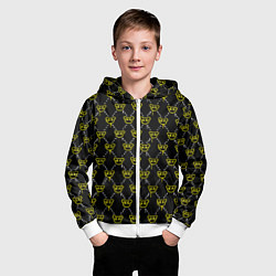 Толстовка на молнии детская Смайлы паттерн, цвет: 3D-белый — фото 2