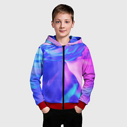 Толстовка на молнии детская Неоновая текстура абстракция, цвет: 3D-красный — фото 2