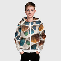 Толстовка на молнии детская Вдохновлено Антонио Гауди, цвет: 3D-белый — фото 2