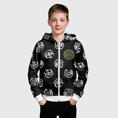 Детская толстовка на молнии Twenty one pilots rose / 3D-Белый – фото 3