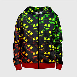 Толстовка на молнии детская Marshmello кислотный, цвет: 3D-красный