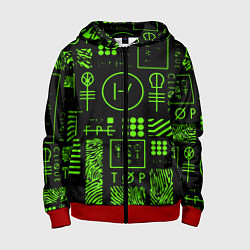 Толстовка на молнии детская Twenty one pilots neon, цвет: 3D-красный