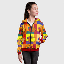 Толстовка на молнии детская Тыква разноцветная, цвет: 3D-красный — фото 2