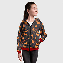 Толстовка на молнии детская Рыжие котики, цвет: 3D-красный — фото 2