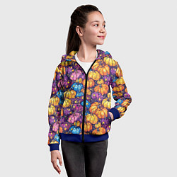 Толстовка на молнии детская Тыквенный урожай, цвет: 3D-синий — фото 2