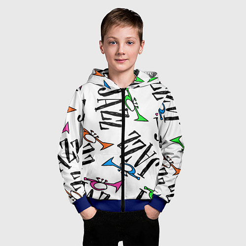 Детская толстовка на молнии Just jazz in color / 3D-Синий – фото 3