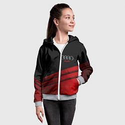 Толстовка на молнии детская AUDI carbon metal, цвет: 3D-меланж — фото 2