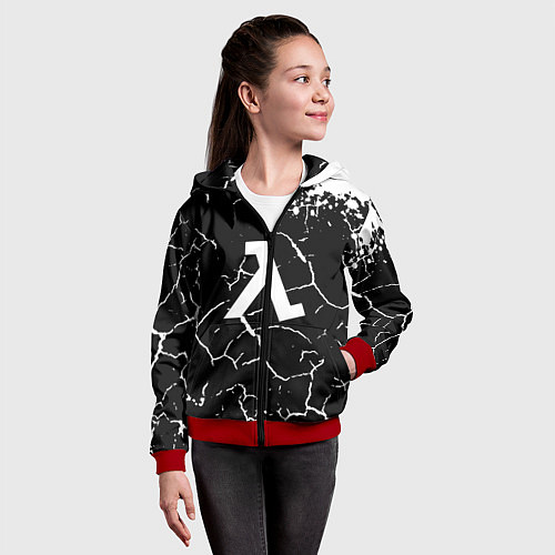 Детская толстовка на молнии Half life pattern краски / 3D-Красный – фото 4