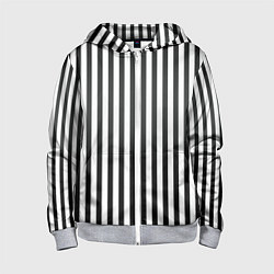 Толстовка на молнии детская Полоски - Битлджус, цвет: 3D-меланж
