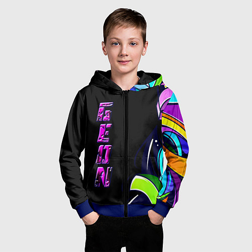 Детская толстовка на молнии Geon Enduro graffitti / 3D-Синий – фото 3