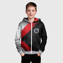 Толстовка на молнии детская Volvo metal stripes, цвет: 3D-меланж — фото 2