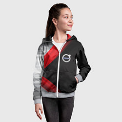 Толстовка на молнии детская Volvo metal stripes, цвет: 3D-меланж — фото 2