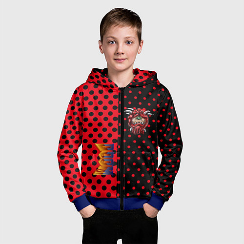 Детская толстовка на молнии Doom pattern steell / 3D-Синий – фото 3
