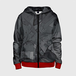 Толстовка на молнии детская Трещины, цвет: 3D-красный