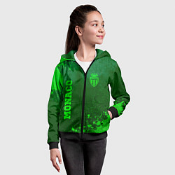 Толстовка на молнии детская Monaco - green gradient вертикально, цвет: 3D-черный — фото 2