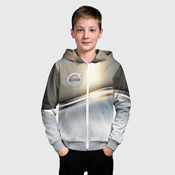 Толстовка на молнии детская Volvo жёлтый метал, цвет: 3D-меланж — фото 2