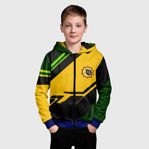 Детская толстовка на молнии Serious Sam geometry / 3D-Синий – фото 3