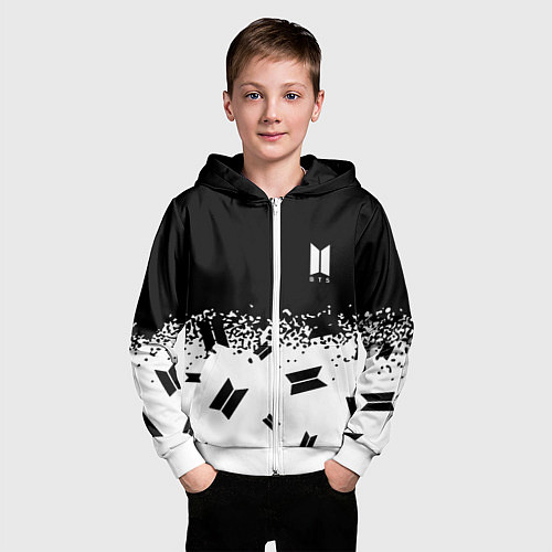 Детская толстовка на молнии Marshmello dj pattern краски / 3D-Белый – фото 3